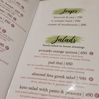 Menu at Earth Cafe @ Juhu in Mumbai