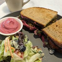 Rainbow veggie sandwich at Earth Cafe @ Juhu in Mumbai