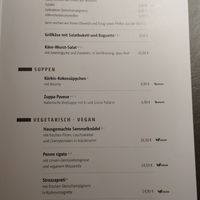 Vegane Speisekarte at Restaurant im aktiv Sporthotel in Pirna