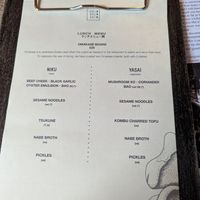 Main menu at Izakaya Restaurant & Lounge Bar in York