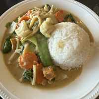 Green curry, specified to be made vegan   at Thai Coconut in Burlington