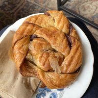 Sticky cinnamon pastry   at Keystone Coffee in North London