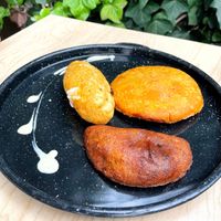 Trilogía de fritas - the carimañola de queso was my fave  at ChapiYork in Bogota