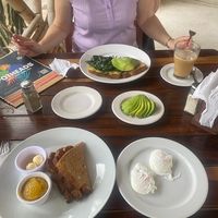 Breakfast- the mango jam was amazing… we asked for extra toast 😎  at Potheads Pueblo in Tulum