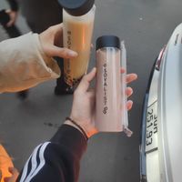 Soy milk and choc bean milk at Soyalist in Hanoi