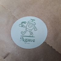 Cute logo on takeaway sticker at Agave in Worthing