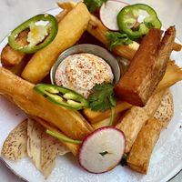 Cassava chips with cashew créma   at Bar Sofia in Halifax