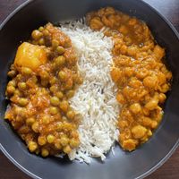 Aloo mutter, rice, punjabi channa masala   at Mumtaz in Richardson
