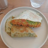 Sweet potato and cauliflower burrito at Convoy Commune in Merewether