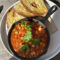 Home made beans with sourdough   at Convoy Commune in Merewether