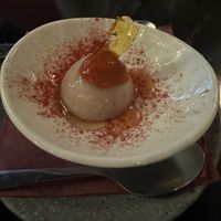 BAVAROIS AUX FRANBOISE ET RHUBARBE  at VINIA Wine & Kitchen in Winter Park