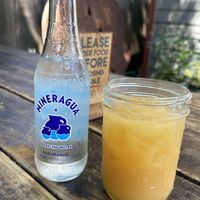 Agua fresca and mineral water   at Tacovore in Eugene