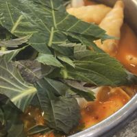 Perilla leaf tteokbokki  at Hotpot Tteokbokki Deokmiga Ewha Womans University - 전골떡볶이 덕미가 이대본점 in Seoul