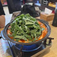 Perilla leaf tteokbokki   at Hotpot Tteokbokki Deokmiga Ewha Womans University - 전골떡볶이 덕미가 이대본점 in Seoul