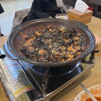 Fried riceeee sooo yummm  at Hotpot Tteokbokki Deokmiga Ewha Womans University - 전골떡볶이 덕미가 이대본점 in Seoul