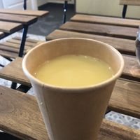 Golden turmeric latte  at Tula in Montreal