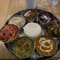 Sampler plate (not listed on menu)   Also came with chapatis.  at Tula in Montreal