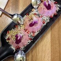 Dessert pana cotta at Tula in Montreal