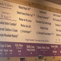 Menu with everything labeled!   at Josh & John's in Colorado Springs