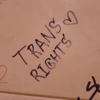 Scribbles in bathroom 🏳️‍⚧️✨ at Stricha in Tbilisi