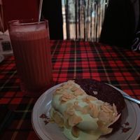 Red velvet pie with berries at Stricha in Tbilisi