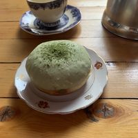Berries & matcha donut  at Stricha in Tbilisi