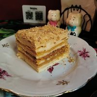 Caramel praline Napoleon at Stricha in Tbilisi