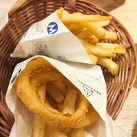 Onion rings and french fries at Mos Burger in Nara