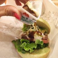Plant based burguer and saucep at Mos Burger in Nara
