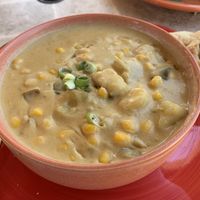 Corn chowdah!  at Crumhorn Coffee House in Oneonta
