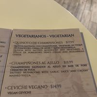 Menu  at Bahia Mar in Puerto Ayora