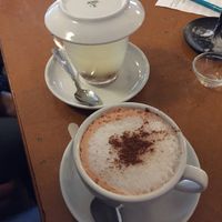 Chai tea with soymilk and lemon ginger tea at Cafe Miller in Hamburg