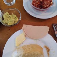 Cold cuts, egg salad and grounded pork at Cafe Miller in Hamburg