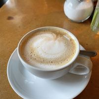 Cappuccino with oatmilk  at Cafe Miller in Hamburg