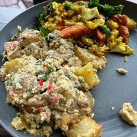 Curried Roasted Carrots and Cauliflower and potato and tofu at Boots Bakery & Lounge in Spokane