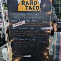 Menu at Muri Night Markets in Rarotonga