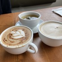 Oat mocha, peppermint tea & soy London fog  at Wayne and Freda in Penticton