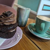 Chocolate mud cupcake at Harbour Street Collective Cafe in Oamaru