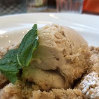 Spiced apple crumble & salted caramel ice cream  at Buon Apps  in Otley