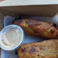 Philly cheese steak egg rolls at Fire Ass Vegan - Pop-Up in Detroit