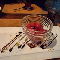 Raspberry sorbet at Pasha Turkish Grill Restaurant in Milton Keynes