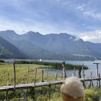 Short walk to nice spot to eat them   at Dolce Gelato in San Juan La Laguna