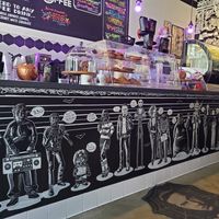 Cute decor at Horror Vibes Coffee in North Hollywood