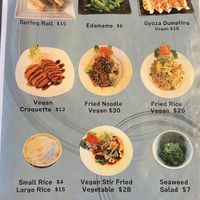 Vegan menu  at Ramen Tekapo in Lake Tekapo