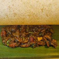 Paper dosa with mushrooms at Namaste Tiffins in Alappuzha
