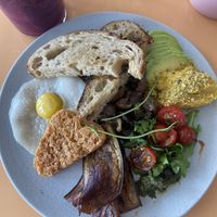 Big breakfast plate! That egg looks so like the real deal - but tastes like plastic   at Kynd Community - Canggu in Canggu