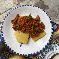 Polenta with veg ragu  at Ecologica Bistrot in Palermo