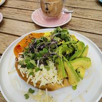 Savory vegan waffle at Lilo Brunch in Madrid