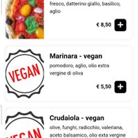 Menù vegano at Pizza e Fichi in Turin