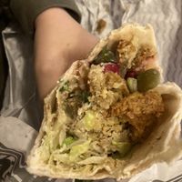 Falafel sandwich in Arabian flatbread  at Jenin in Aarhus